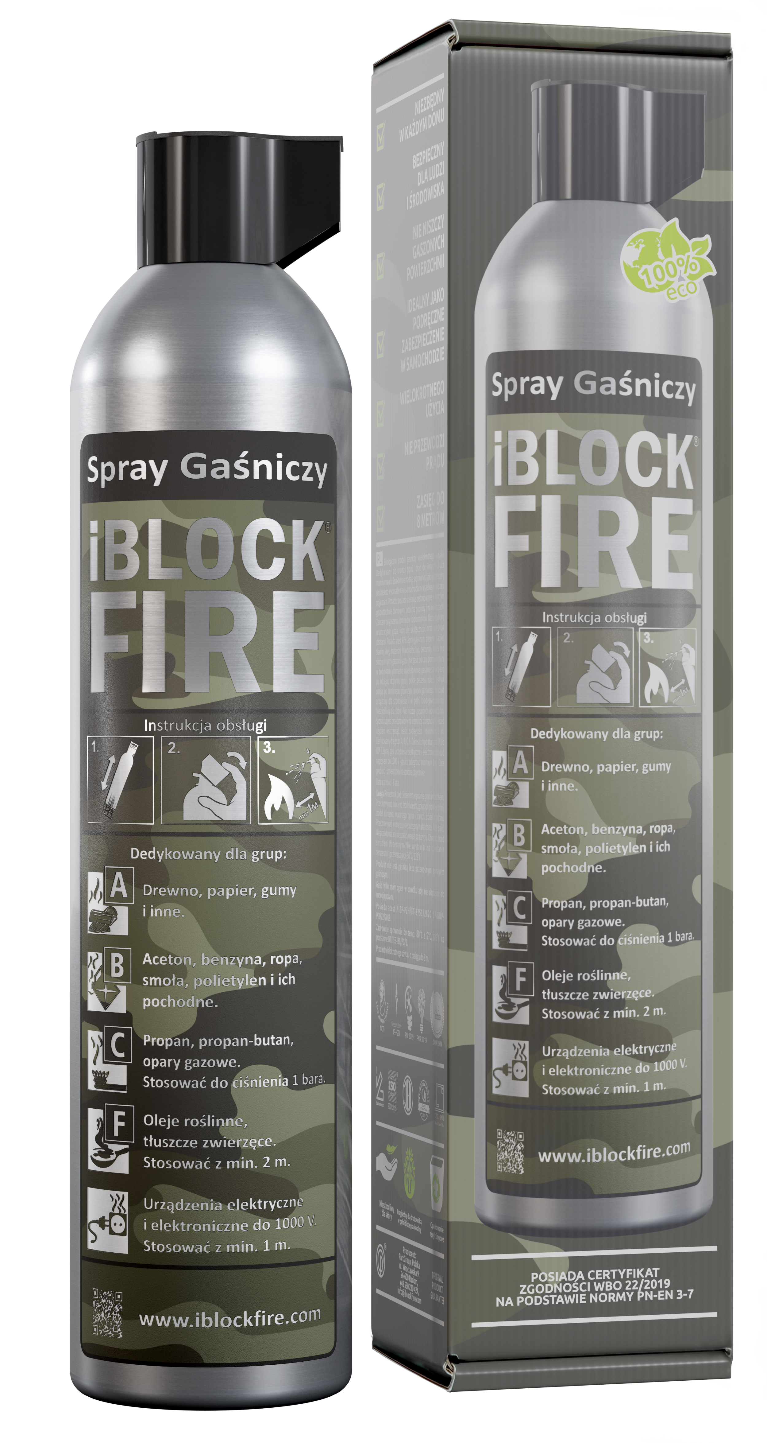 Spray gaśniczy iBlockFIRE Military