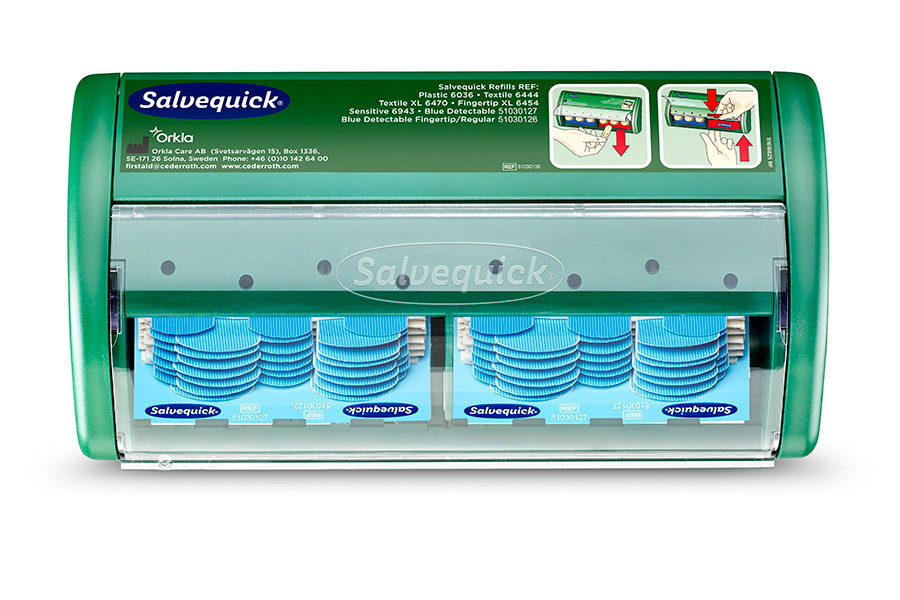 Automat na plastry wykrywalne niebieskie dla gastronomii Cederroth Salvequick Dispenser 51030130