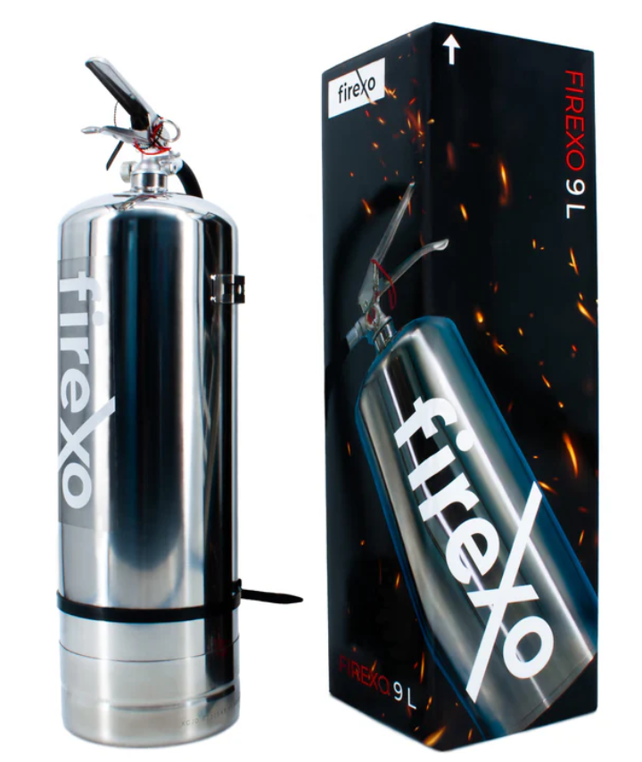 Urządzenie gaśnicze 9 litrów ze stali nierdzewnej FIREXO pożary ABCDEF oraz akumulatory jonowo-litowe
