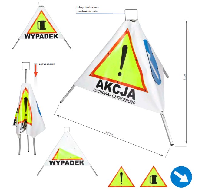 Znak drogowy rozstawny piramida Protekt ZDR 041