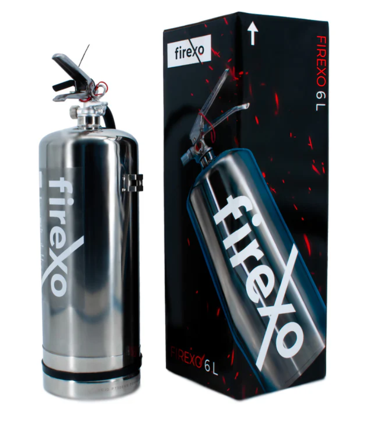 Urządzenie gaśnicze 6 litrów ze stali nierdzewnej FIREXO pożary ABCDEF oraz akumulatory jonowo-litowe