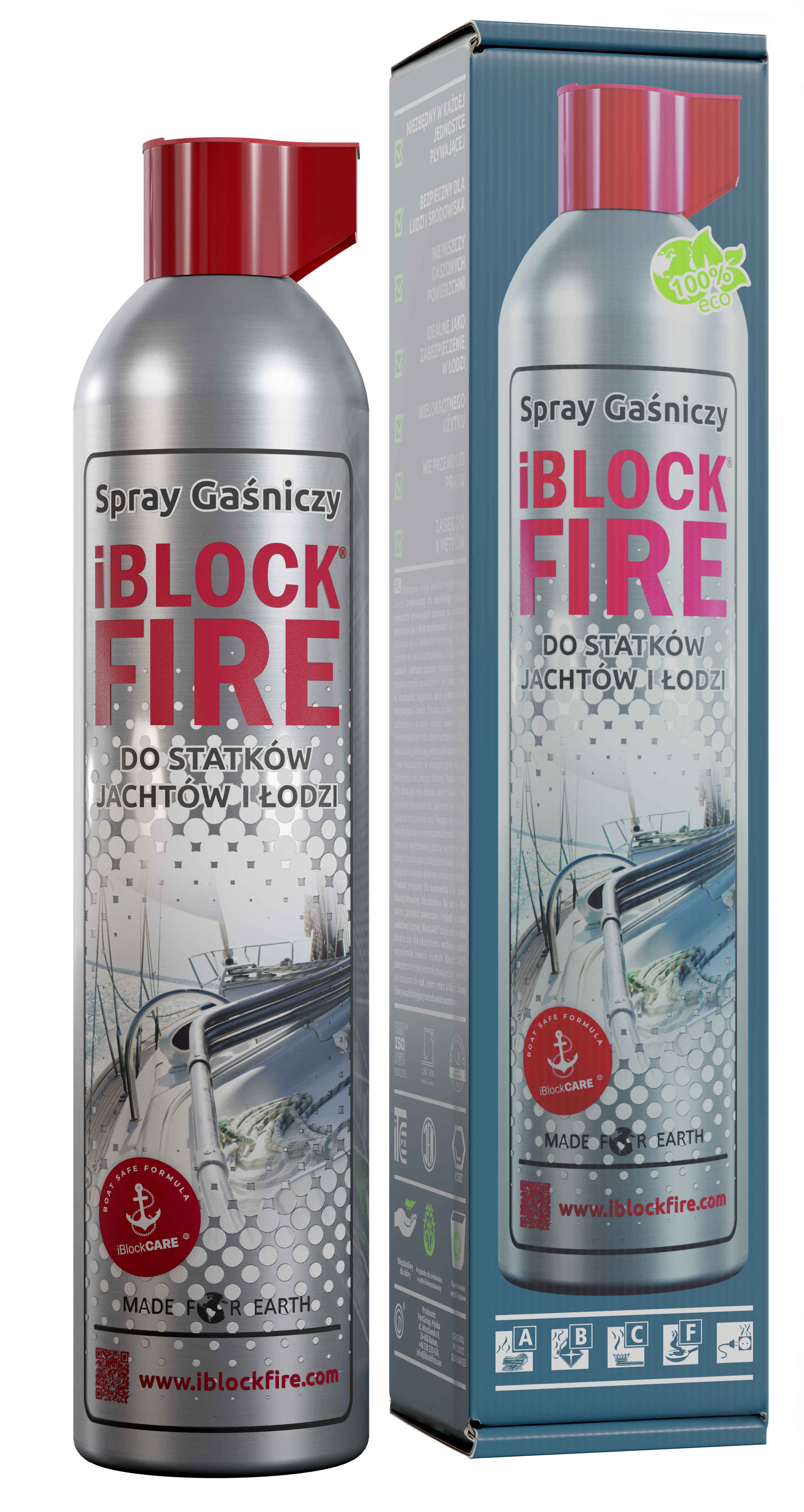 Spray gaśniczy iBlockFIRE do łodzi i jachtów