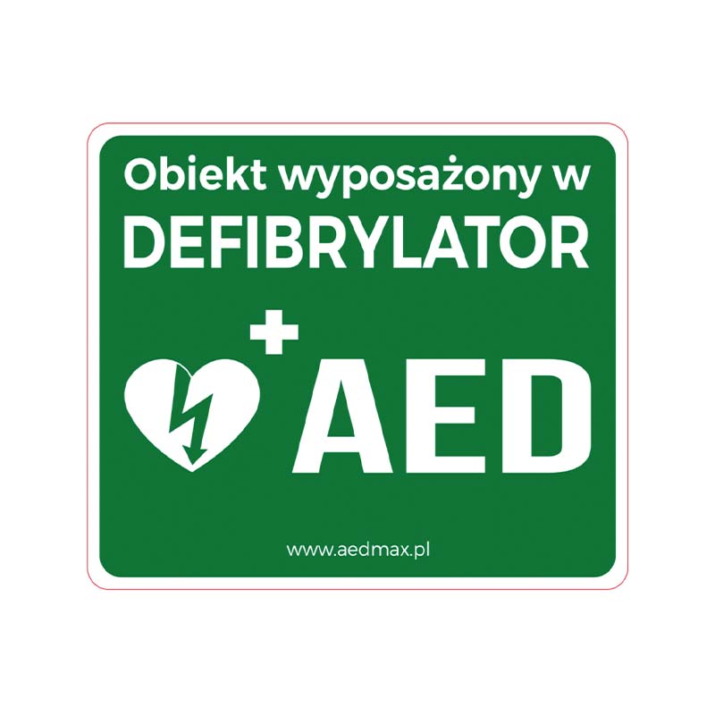 Tablica Obiekt wyposażony w AED (AEDMAX)