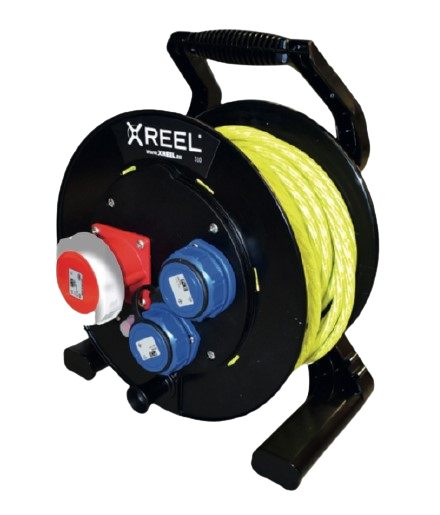 Przedłużacz STEO XReel model 01 odblaskowy przewód zasilający 25 metrów