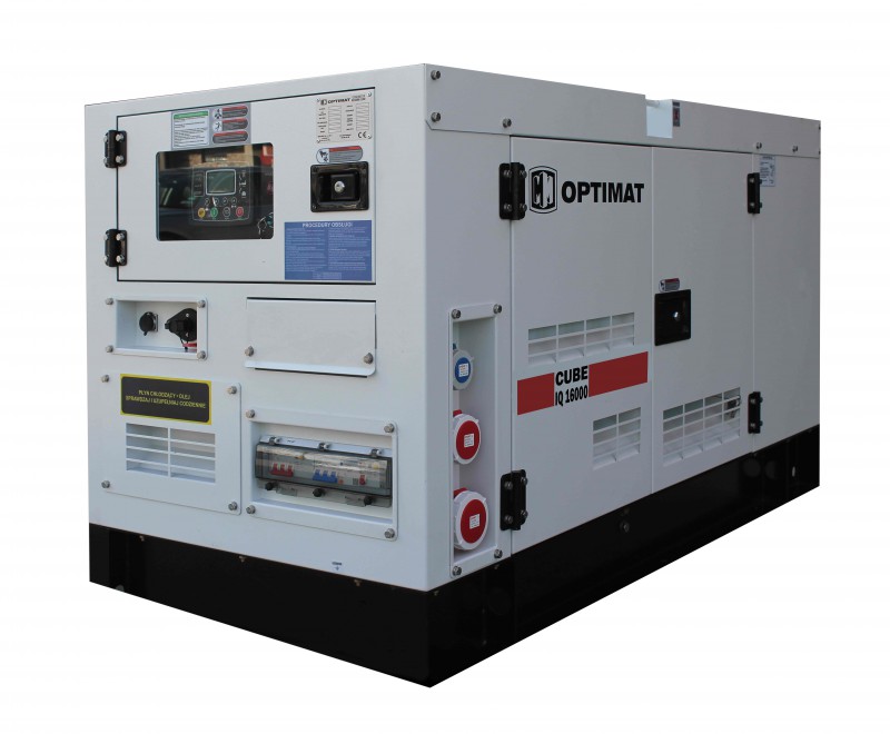 Agregat prądotwórczy generator trójfazowy 16000 W Optimat IQ16000 CUBE diesel zabudowany
