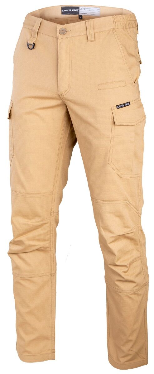 Spodnie  bojówki piaskowe Slim Fit spodnie robocze