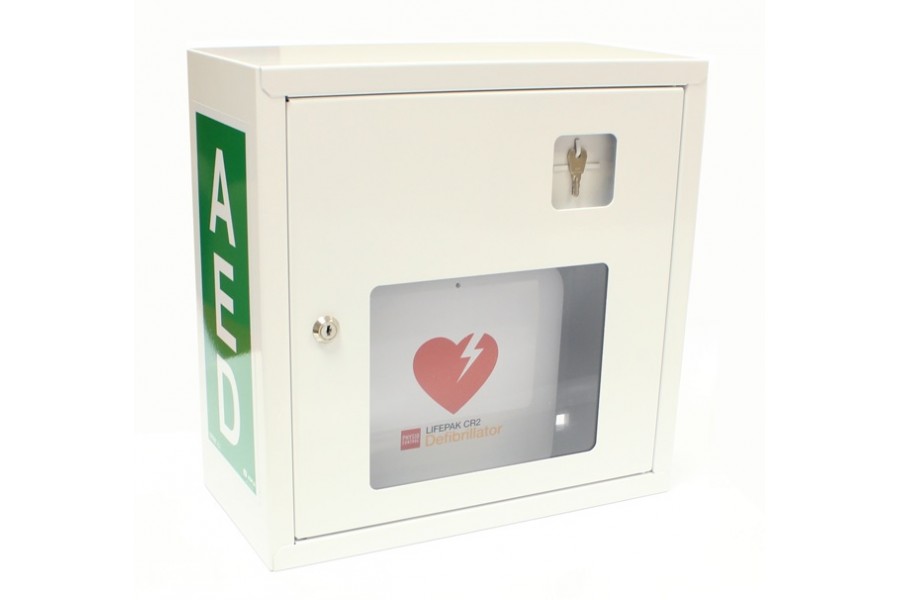 Szafka na defibrylator AED metalowa na kluczyk - biała