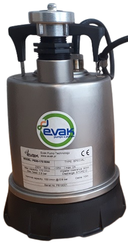 Pompa zatapialna EVAK PS-30.170 mini 170 l/min do sucha