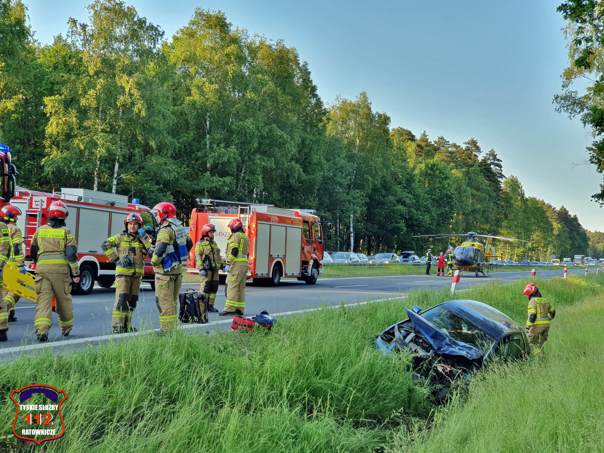 Wypadek Na Trasie Dk1 W Kobiórze Wezwano śmigłowiec Lpr Remizapl Polski Serwis Pożarniczy