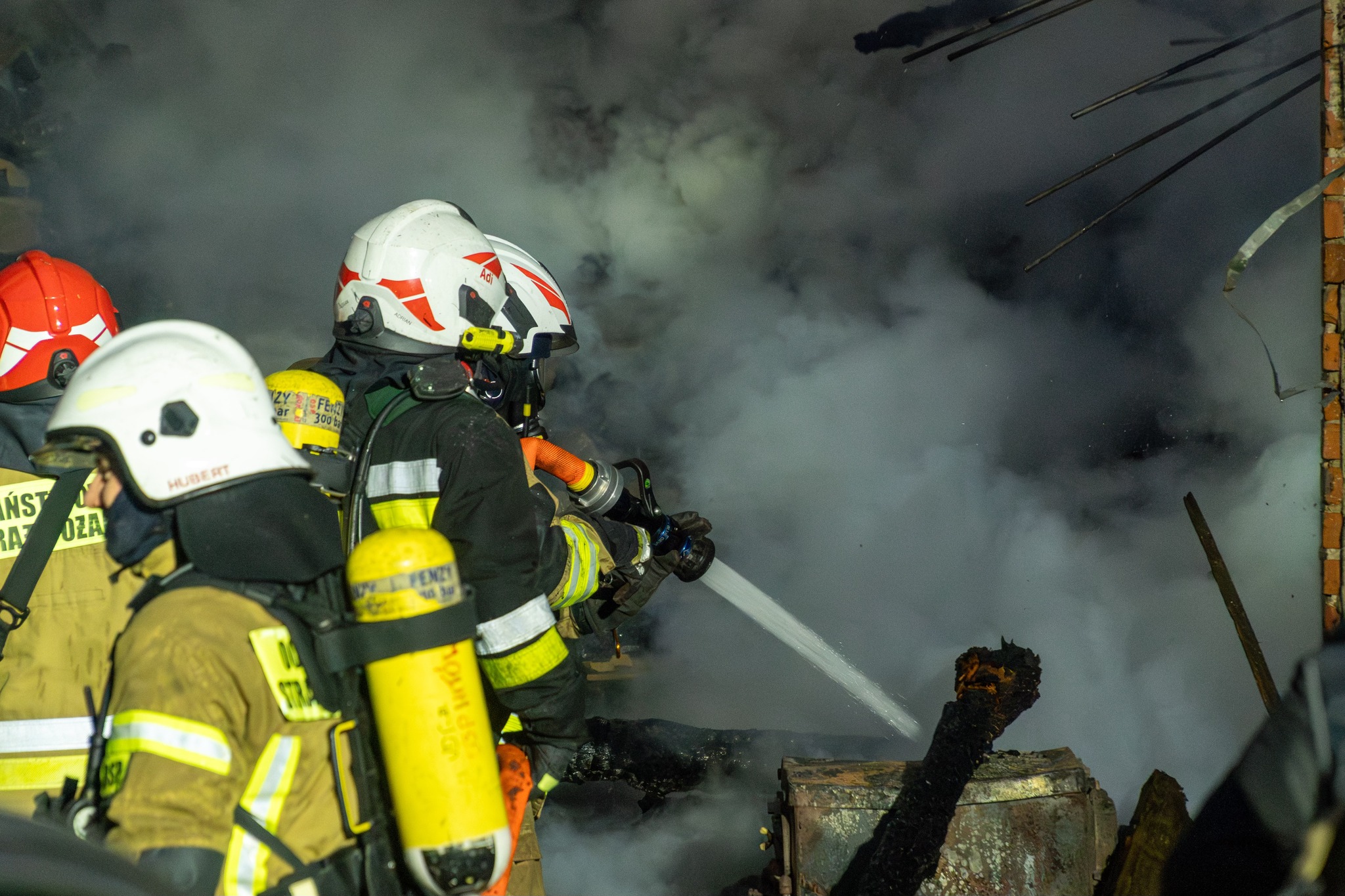 Pożar trzech budynków w Biskupinie